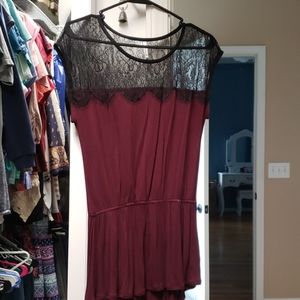 Purple and black blouse